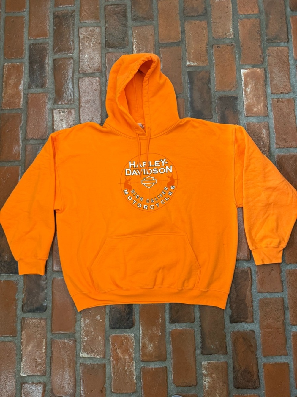 Harley-Davidson Orange Hoodie SZ XL 2010 Lake Charles Louisiana